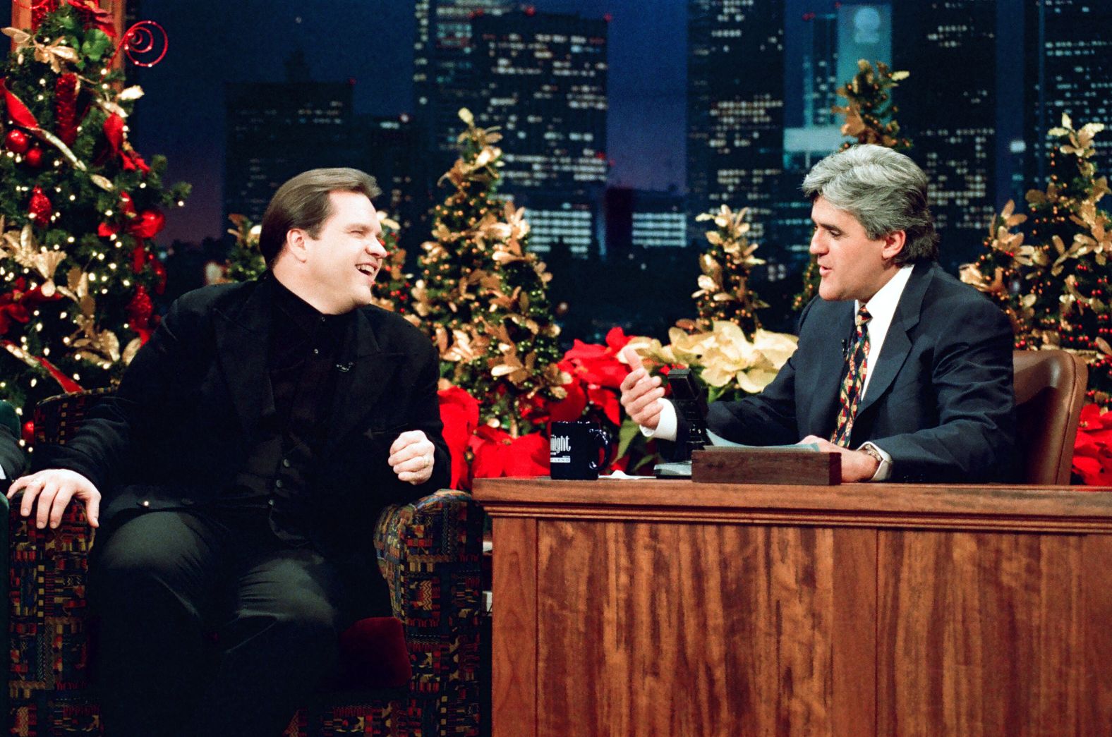 Jay Leno interviews Meat Loaf on December 13, 1995.