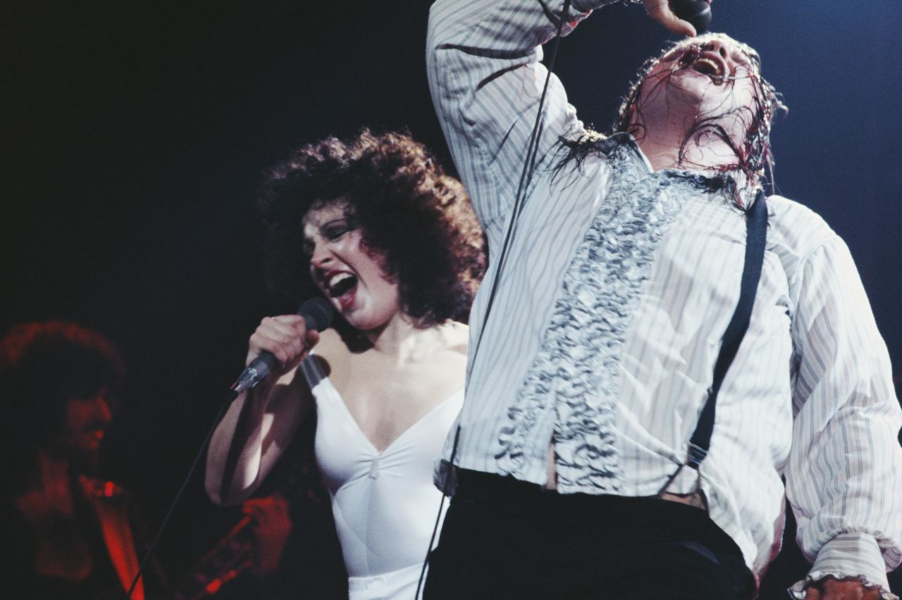 Karla DeVito and Meat Loaf perform in March 1978 on the "Bat Out of Hell Tour."