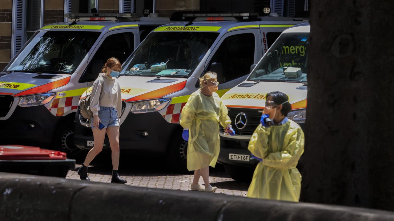 SYDNEY, AUSTRALIA - JANUARY 21: A general view of the emergency entrance of Royal Prince Alfred Hospital on January 21, 2022 in Sydney, Australia. NSW has recorded 46 deaths from COVID-19 in the last 24 hours, marking the deadliest day in the state since the start of the pandemic. NSW also recorded 25,168 new coronavirus infections in the last 24 hour reporting period. (Photo by Jenny Evans/Getty Images)