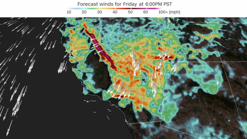 Strong windstorm impacts 30 million people in California and out