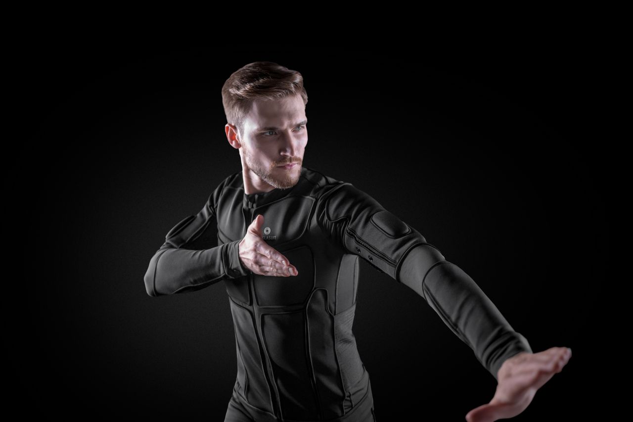 TESLASUIT (not related to the car company) is a full-body haptic sensor monitoring suit and offers self-coaching methods during training. For example, the tech can send an electrical pulse to alert the user of poor technique in their baseball swing.