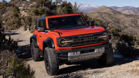 The Ford Bronco Raptor's track width -- the width at the tires -- is nearly the same as that of the larger F-150 Raptor.
