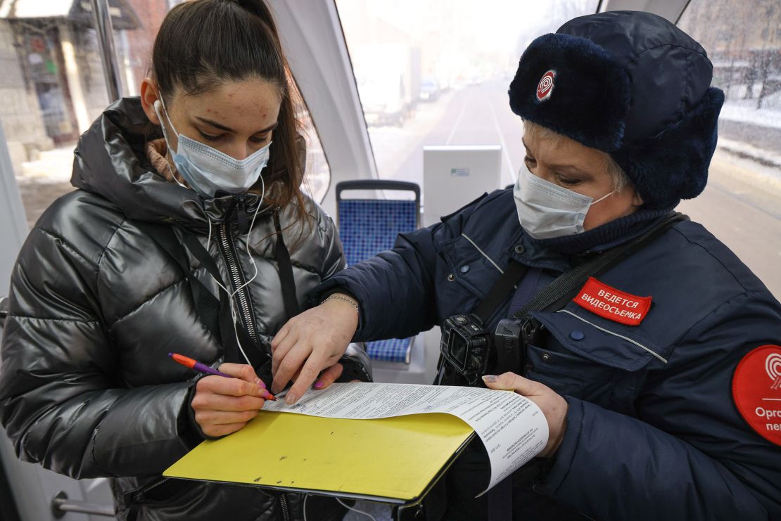Masks are required on public transportation in Russia. 