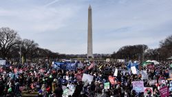 Demonstrators during the annual March For Life on the National Mall in Washington, D.C., U.S., on Friday, Jan. 21, 2022. 