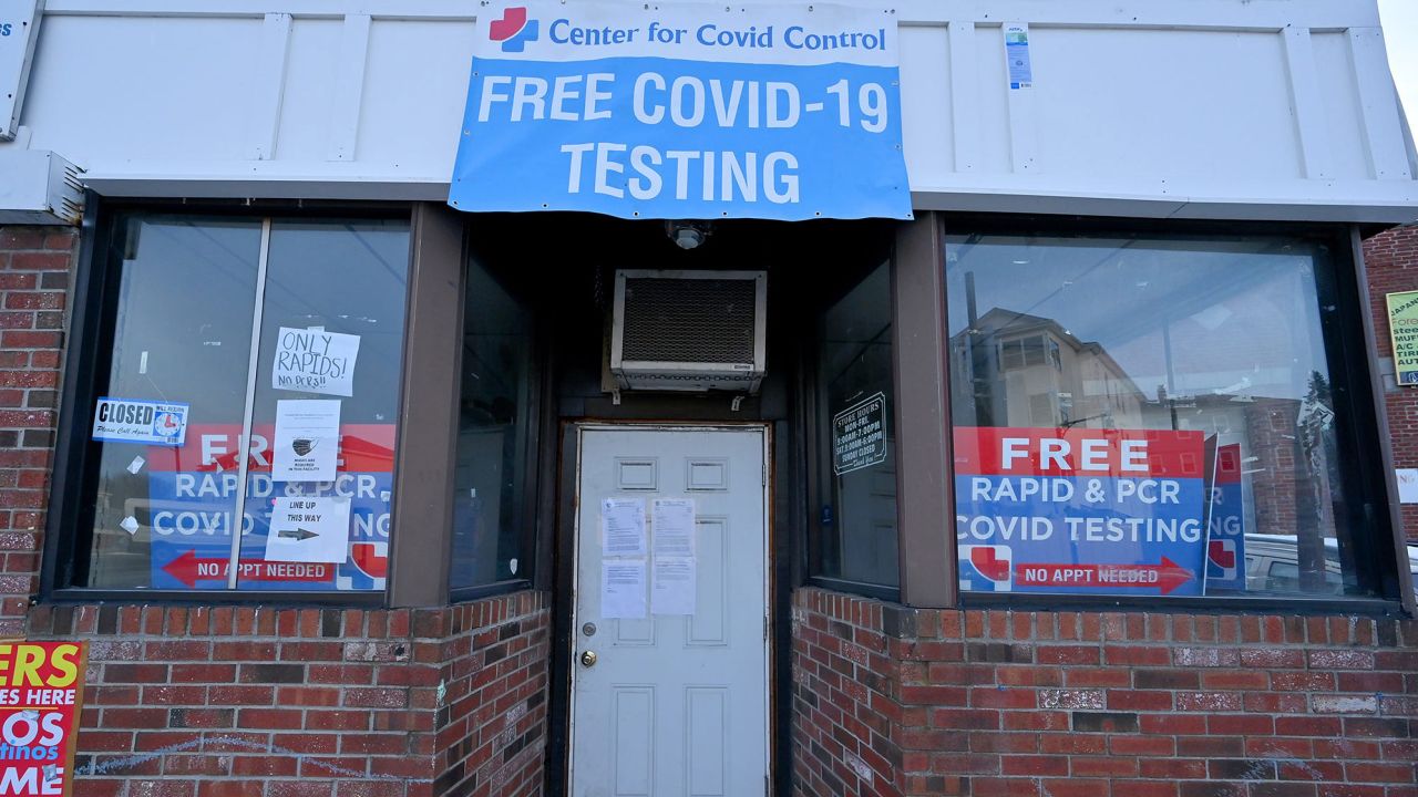 A Covid-19 testing site run by Center for Covid Control in Worcester, Massachusetts on January 13, 2022.