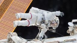 IN SPACE - DECEMBER 21:  In this handout photo provided by NASA, NASA astronaut Scott Kelly is seen floating during a spacewalk on December 21, 2015 in space. NASA astronauts Scott Kelly and Tim Kopra released brake handles on crew equipment carts on either side of the space stations mobile transporter rail car so it could be latched in place ahead of Wednesdays docking of a Russian cargo resupply spacecraft. Kelly and Kopra also tackled several get-ahead tasks during their three hour, 16 minute spacewalk. (Photo by NASA via Getty Images)