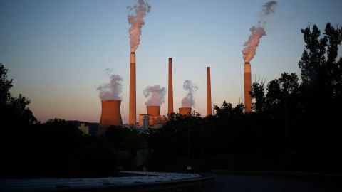 Emissions rise from the coal-fired John E. Amos Power Plant in Winfield, West Virginia.