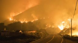 The Colorado Fire burns along Highway 1 near Big Sur, Calif., Saturday, Jan. 22, 2022. (AP Photo/Nic Coury)