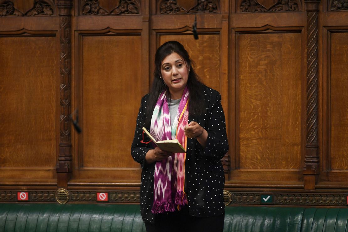 Nusrat Ghani speaks during a session in Parliament in London, Britain May 12, 2021. 