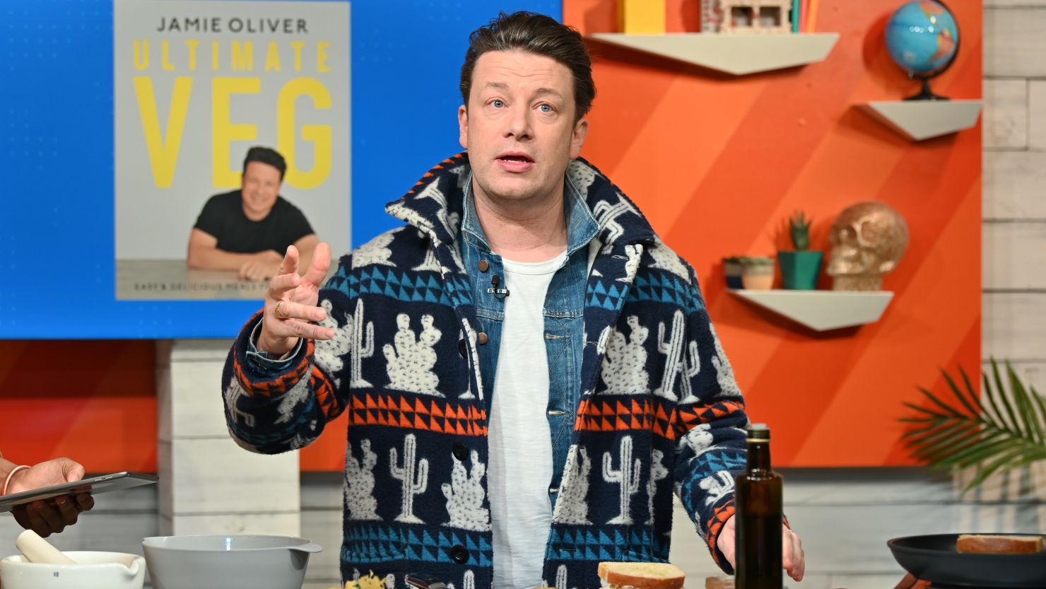 Jamie Oliver visits BuzzFeed's "AM To DM" in New York City on January 9, 2020 to discuss his new book. 
