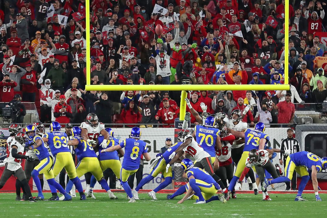 Gay kicks the game-winning field goal with no time on the clock.