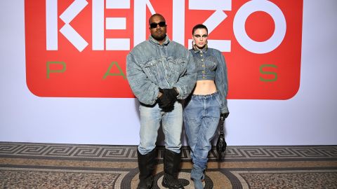 Ye and Julia Fox attend the Kenzo Fall/Winter 2022/2023 show as part of Paris Fashion Week on January 23, 2022 in Paris.