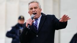 Mandatory Credit: Photo by Jemal Countess/UPI/Shutterstock (12772709a)Robert F. Kennedy Jr. speaks at a rally and march protesting vaccine mandates on the National Mall in Washington DC on Sunday January 23, 2022.Anti-Vaccine Activists Rally And March In Washington D.C, Washington d.c., United States - 23 Jan 2022