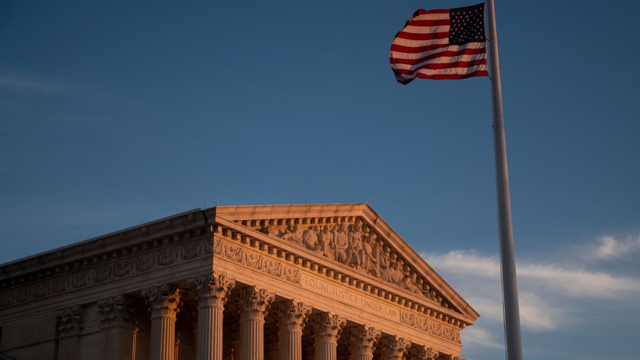 The U.S. Supreme Court building is seen at sunset in Washington on Thursday, Dec. 2, 2021.