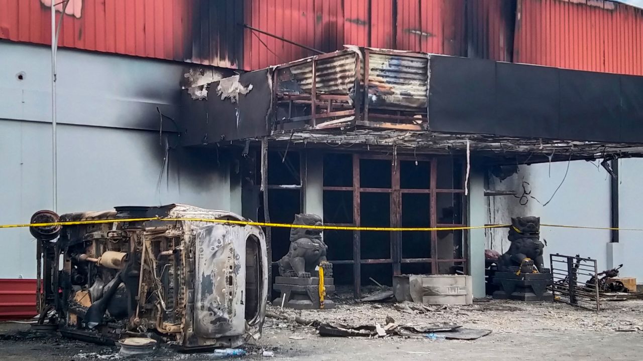The burnt out Double O nightclub on January 25, 2022.
