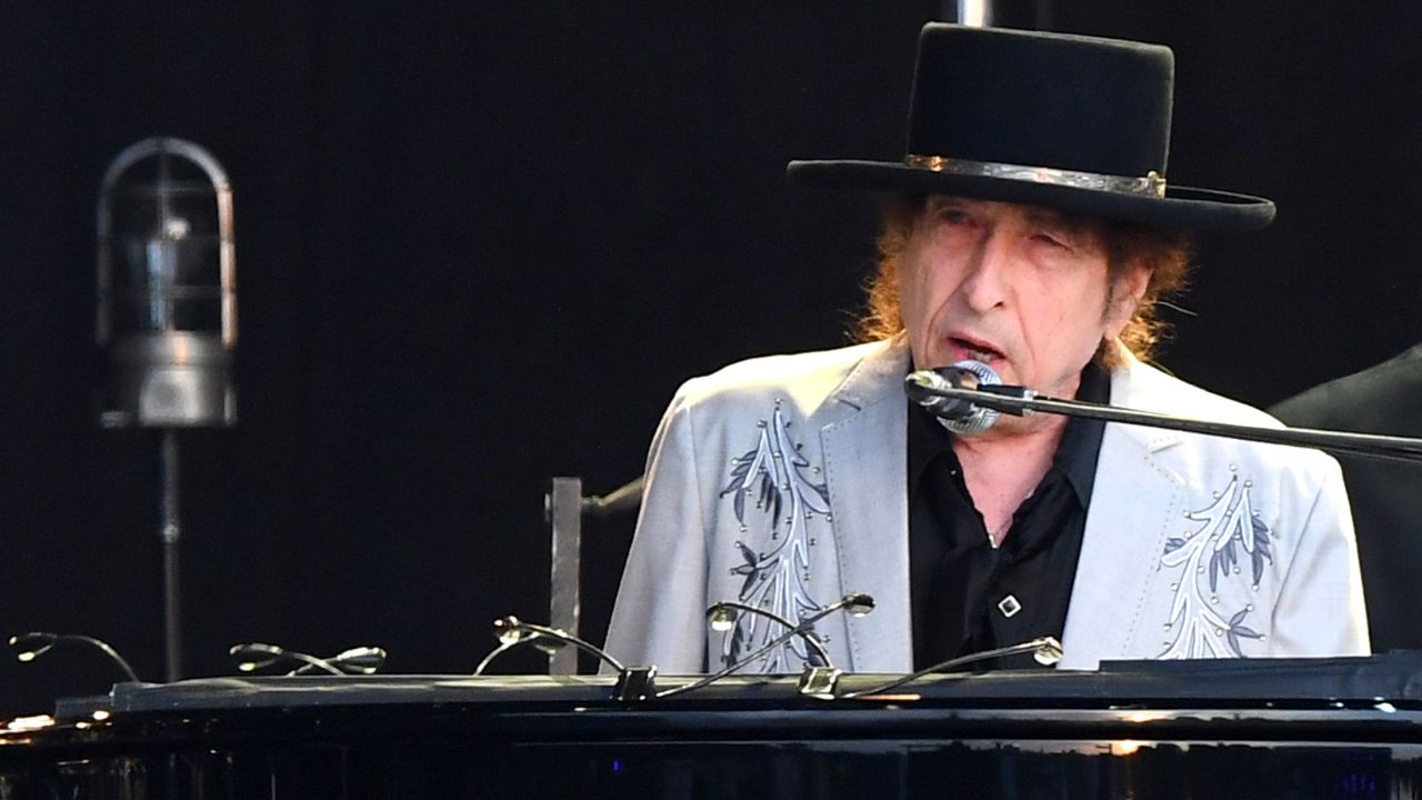 Bob Dylan performing in London's Hyde Park on July 12, 2019. Dylan, now 81, is touring again this year.