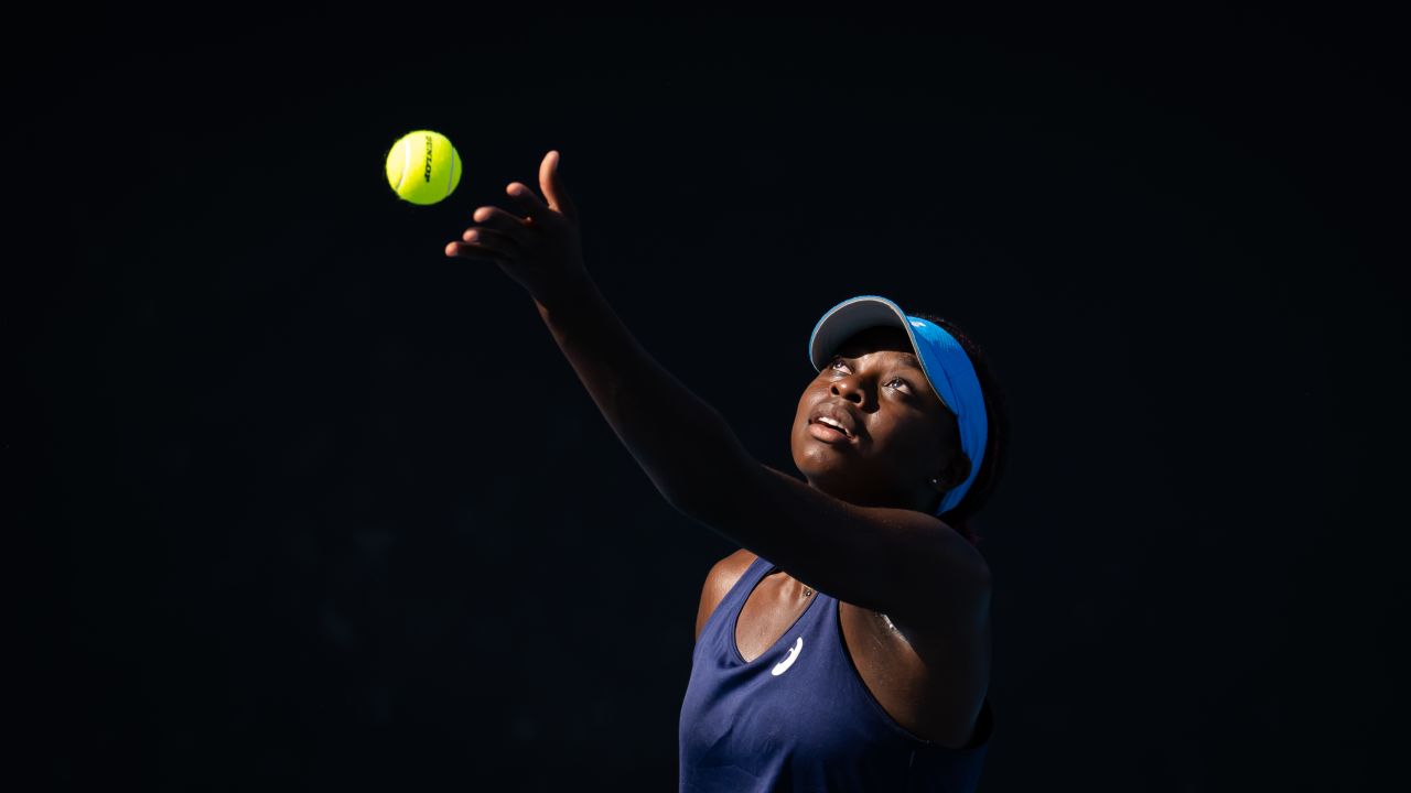 Angella Okutoyi in action during the junior Australian Open. 