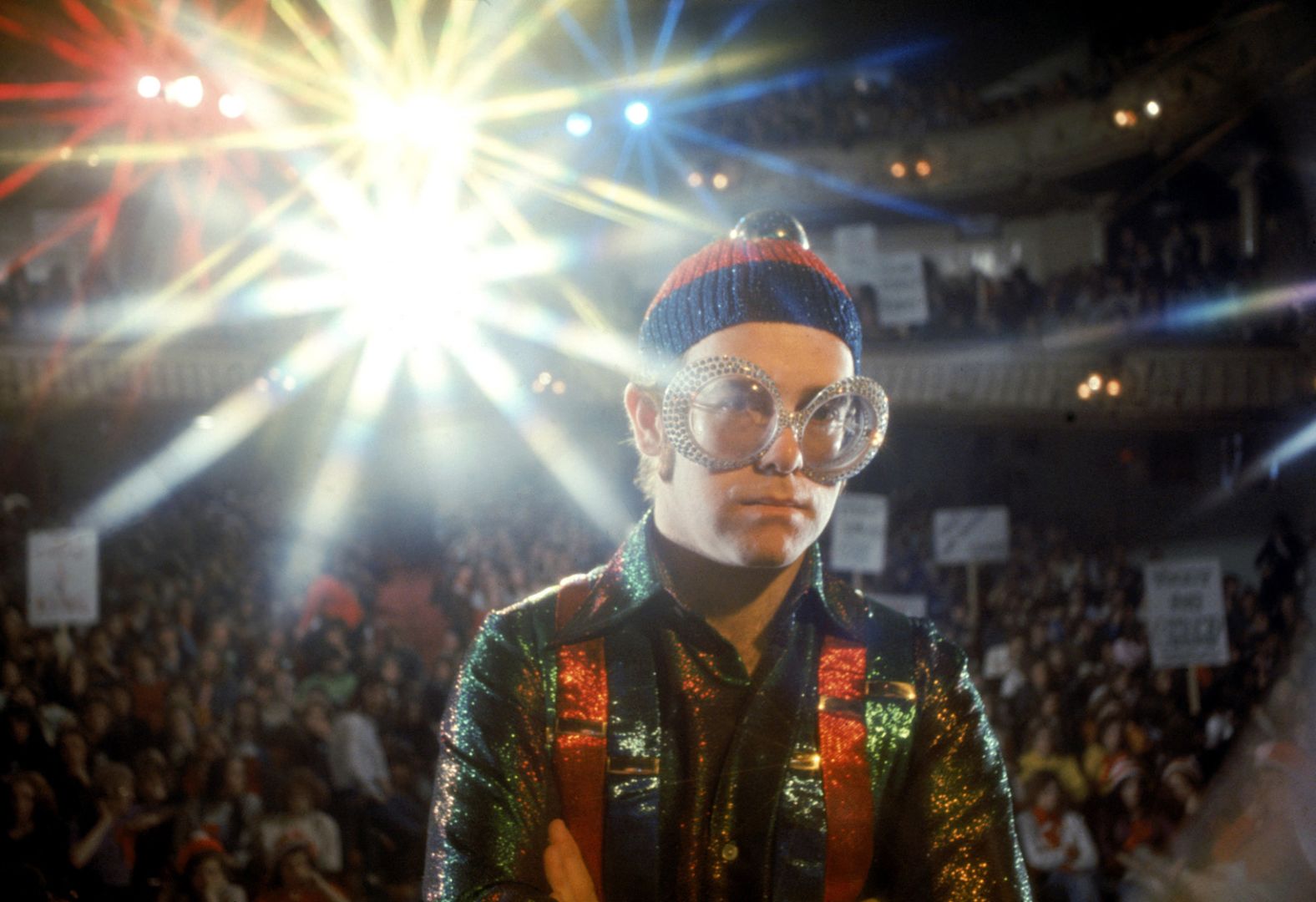 John plays the Pinball Wizard in the 1975 film "Tommy," which is based on The Who's album of the same name.