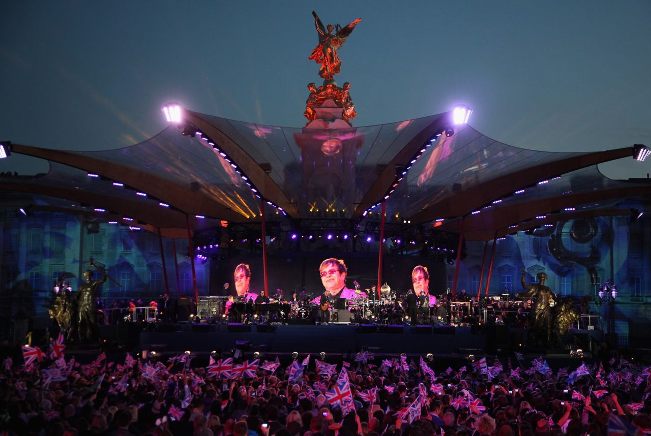 John performs at the Diamond Jubilee Concert.