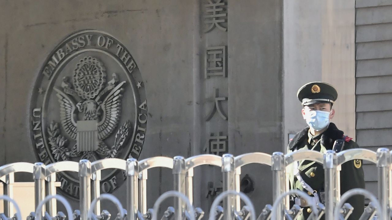 The US Embassy in Beijing, photographed on December 4, 2020.