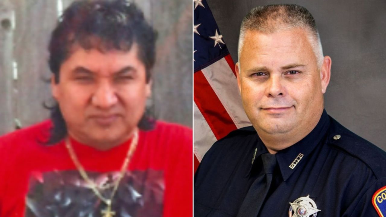 Oscar Rosales, left, was wanted in the killing of Houston-area law enforcement officer Charles Galloway.