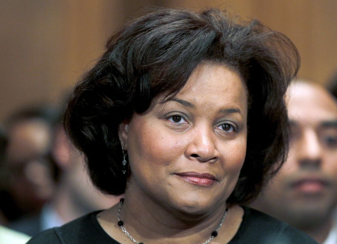 Judge J. Michelle Childs, who was nominated by President Barack Obama to the U.S. District Court, listens during her nomination hearing before the Senate Judiciary Committee on Capitol Hill in Washington, April 16, 2010.