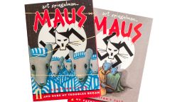 FX9M8D Volumes I and II of Maus A Survivor's Tale by Art Spiegelman.  Published as a boxed set by Penguin.
