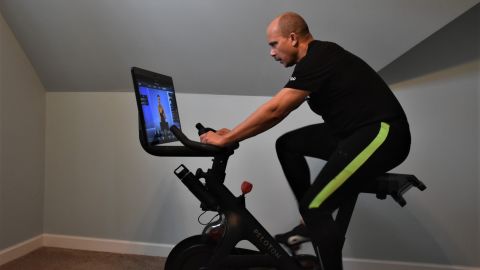 Lee Baker uses his Peloton bike 20 days a month.