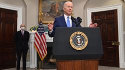 US President Joe Biden, with retiring US Supreme Court Justice Stephen Breyer, speaks in the Roosevelt Room of the White House in Washington, DC, on January 27, 2022. 