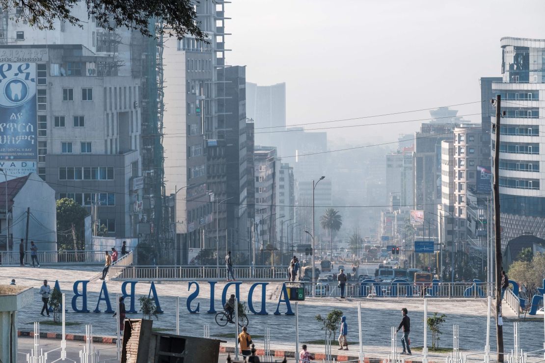 A view of Addis Ababa, Ethiopia, on November 27. Witnesses and Ethiopia's human rights commission accused authorities of arresting people in the capital based on ethnicity, using the wider powers granted by the state of emergency.