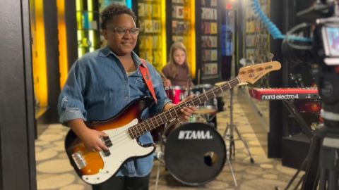 Students at the Stax Music Academy rehearse for their Black History Month performance.