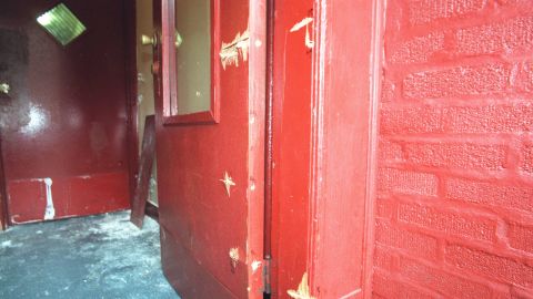The Bronx vestibule where Amadou Diallo was shot and killed by members of New York City's elite 'street crime' unit.