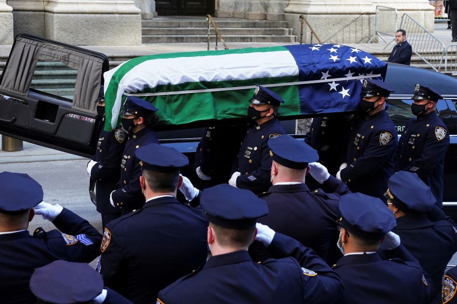 Rivera's casket is carried at his wake.