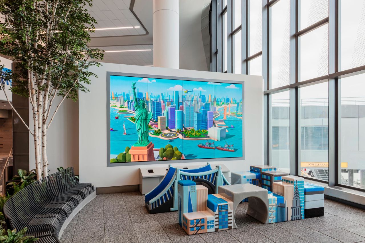 The western concourse of Terminal B has a play area.