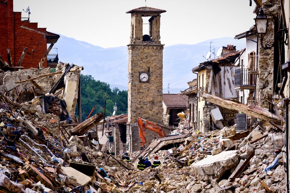 <strong>Earthquake zone: </strong>Locals think the travertine is one of the reasons Ascoli was protected from the 2016 that destroyed nearby Amatrice (pictured)