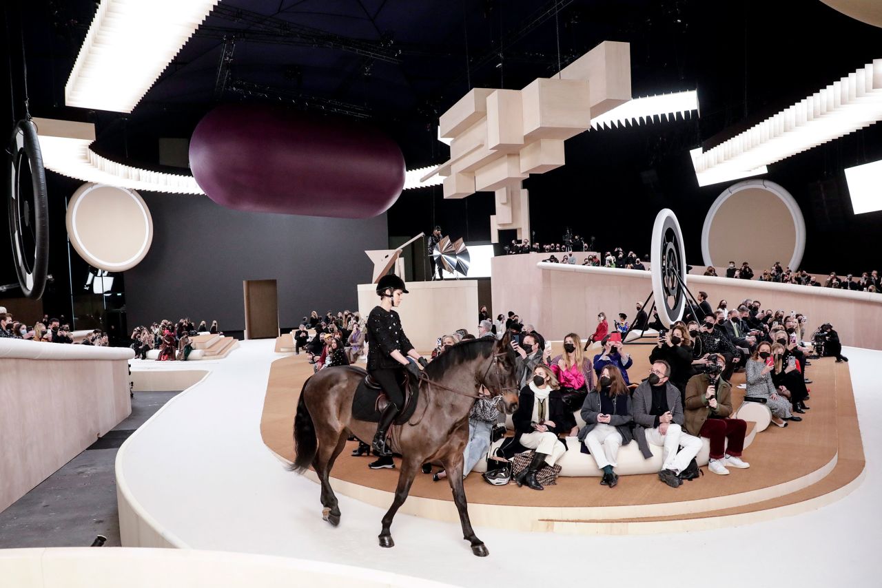 Charlotte Casiraghi, the niece of Monaco's Prince Albert, <a href="https://www.cnn.com/style/article/chanel-horse-charlotte-casiraghi-haute-couture-paris/index.html" target="_blank">rides a horse during a Chanel fashion show</a> in Paris on Tuesday, January 25. Casiraghi is a competitive showjumper.