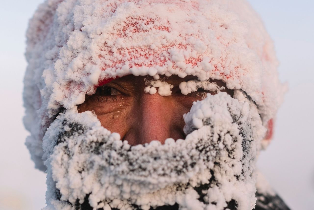 A runner takes part in the Pole of Cold Marathon near Oymyakon, Russia, on Saturday, January 22. It was minus 53 degrees Celsius (minus 63.4 degrees Fahrenheit).