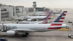 American Airlines planes sit on the tarmac at Miami International Airport (MIA) in Miami, Florida, on January 28.