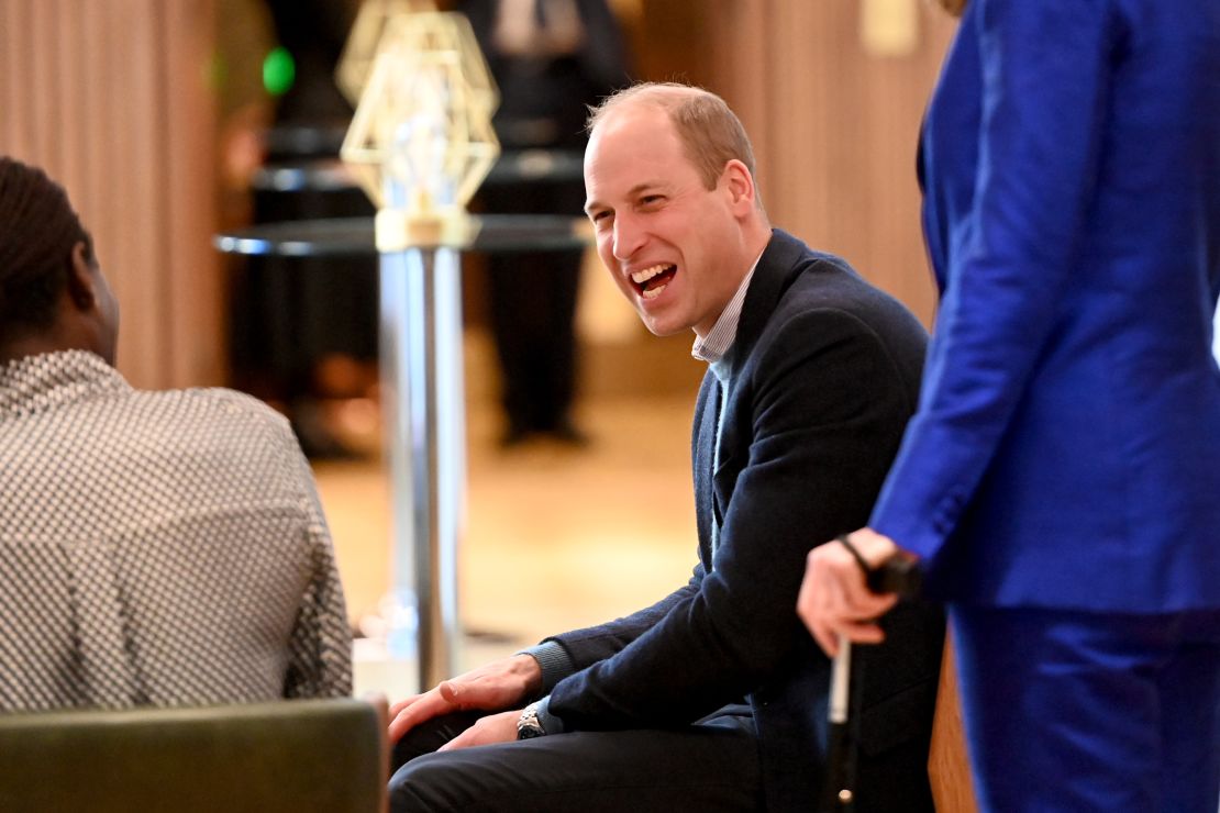 The Duke of Cambridge laughs while visiting the newly opened BAFTA headquarters.