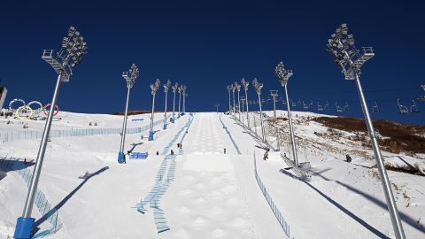 A general view of the moguls venue at Genting Snow Park in Zhangjiakou, China. 