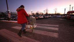 A shopper leaving a ShopRite on January 08 in Clark, New Jersey.