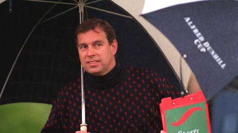 Prince Andrew at the Dunhill Golf Cup Open tournament at St Andrews in 1998.