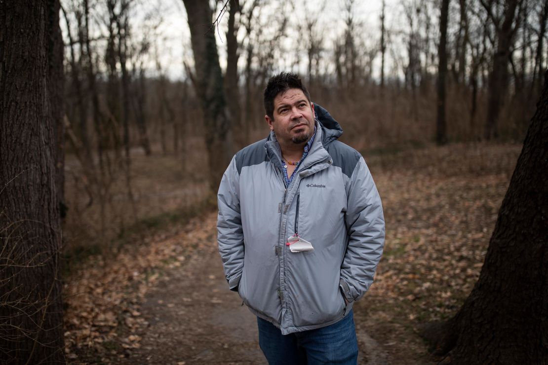 Steve Ullum, seen here in Brown Park in St. Matthews, Kentucky, said he and his daughter take precautions against Covid-19 when necessary, but felt remote learning wasn't working for them.