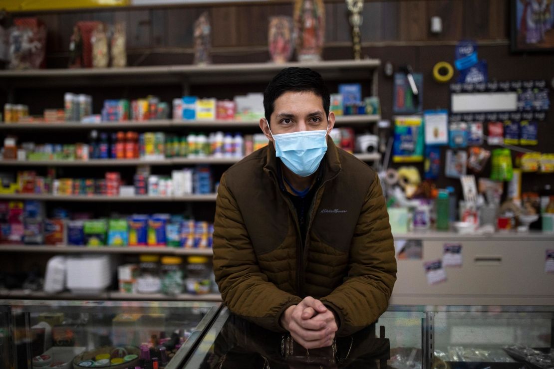 Gilberto Reyes-Chuela spends most of his time in his parents' grocery store, where he said he noticed a renewed sense of fear among customers during the Omicron surge.