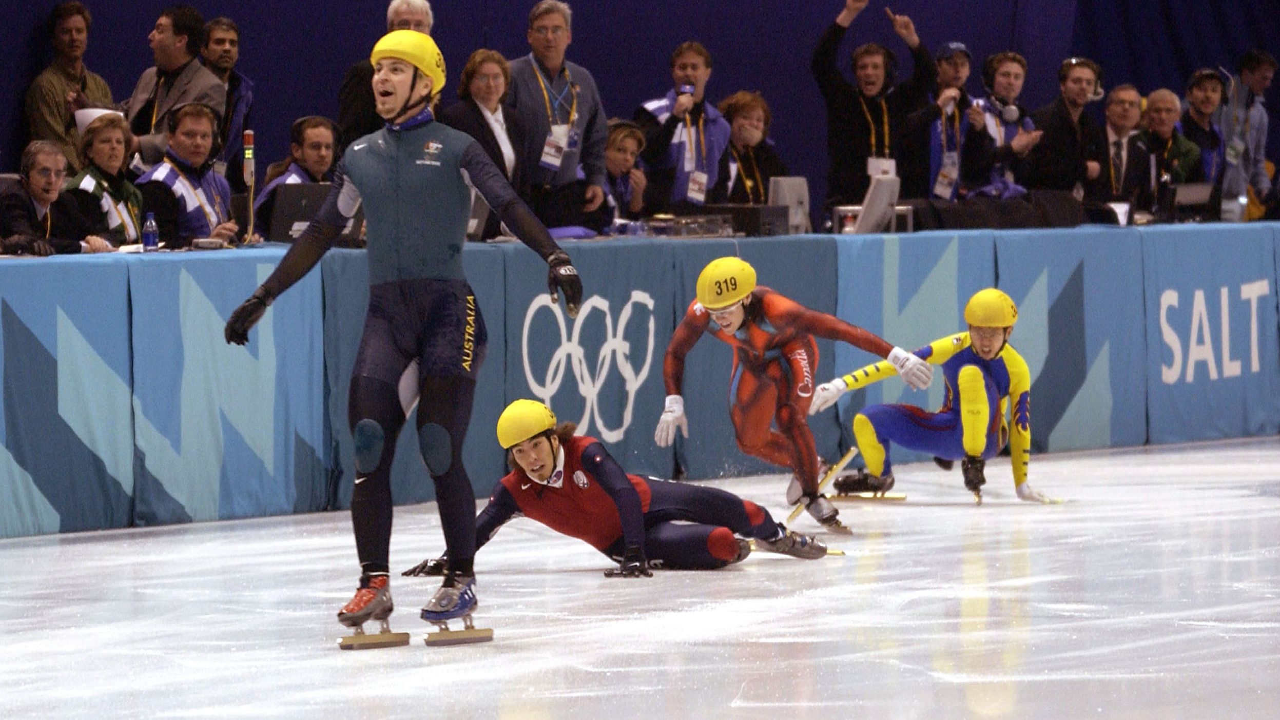 Steven Bradbury, a short-track speedskater from Australia, was in last place as the 1,000-meter final was about to end in 2002. Then all four of his competitors crashed on the final turn, allowing him to breeze to the finish line and win the gold medal — the first for any Winter Olympian from Australia.