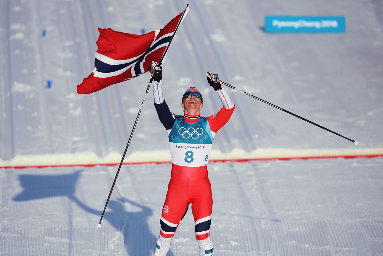 Cross-country skier Marit Bjørgen became the most decorated Winter Olympian in history four years ago. The Norwegian won five medals in South Korea, pushing her total medal count to 15. Her 15th and final medal was gold, and it came in the 30-kilometer race that ended the 2018 Games.