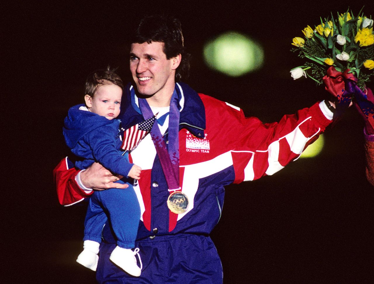 Dan Jansen's story is one of the most emotional in the history of the Winter Olympics. The American speedskater was the favorite to win the 500 meters at the 1988 Games, but on the day of the race he learned that his sister had died of leukemia. He fell on the first turn and didn't medal. A few days later, he fell again in the 1,000 meters. Medals eluded Jansen at the 1992 Games as well, but he finally broke through to win the 1,000 meters in 1994. He celebrated in front of a roaring crowd and then lifted up his baby daughter Jane, who was named after his late sister.