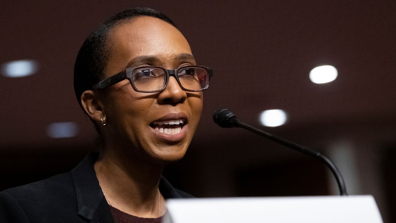 Tiffany P. Cunningham testifies during a Senate Judiciary Committee confirmation hearing on Wednesday, May 26, 2021.