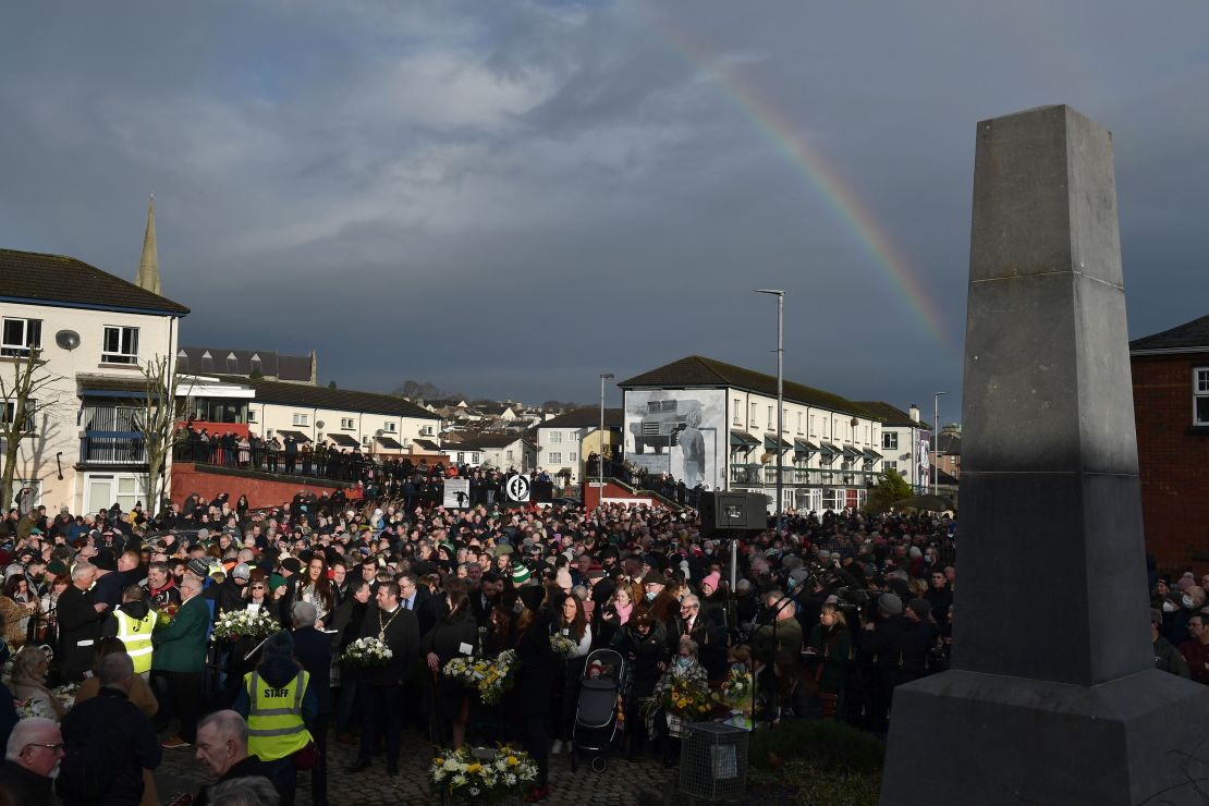 People gather during a Walk of Remembrance to mark the 50th Anniversary of Bloody Sunday