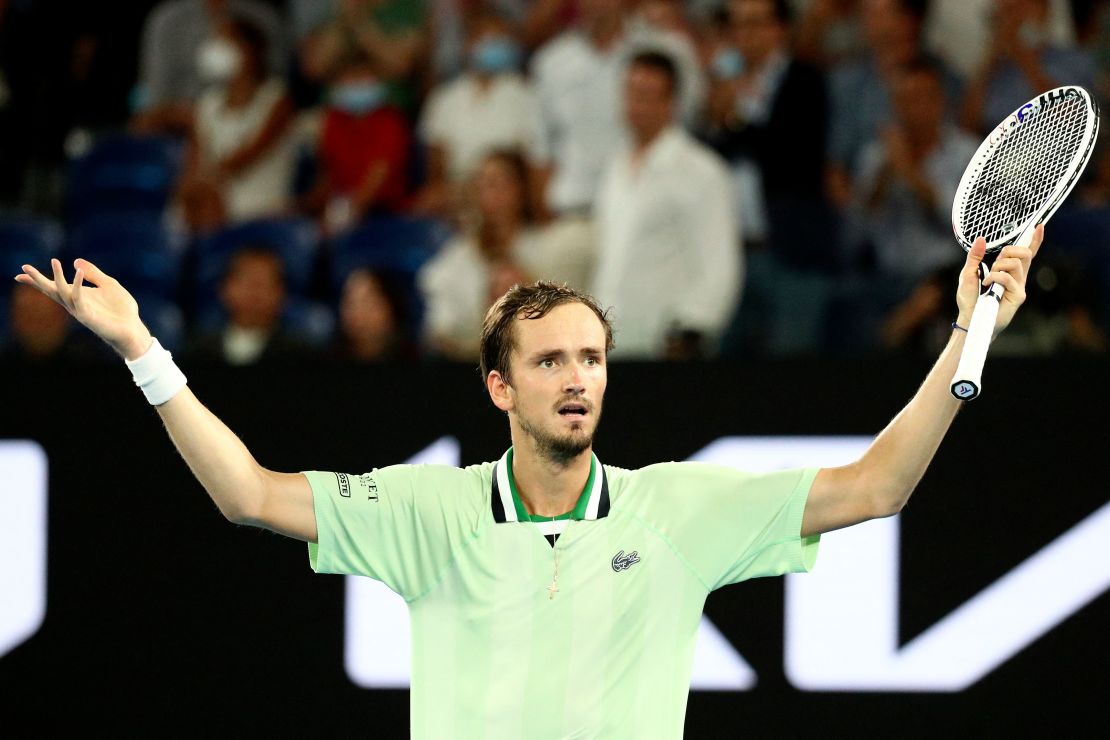 Daniil Medvedev was cheered and jeered after winning the second set.